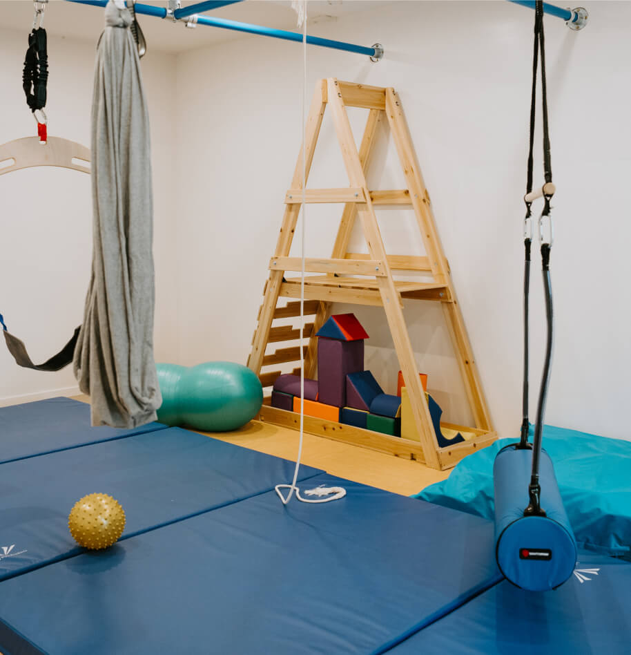 Domain Health clinic, A room full of toys and equipment in a gym.