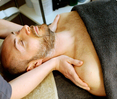 A man receiving phyiotherapy